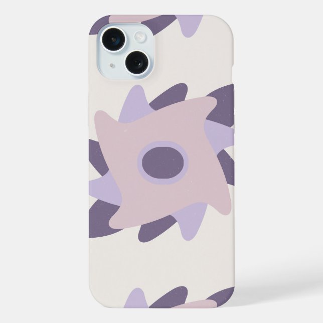 Purple Pastel Decorative Tile Pattern iPhone Case (Back)