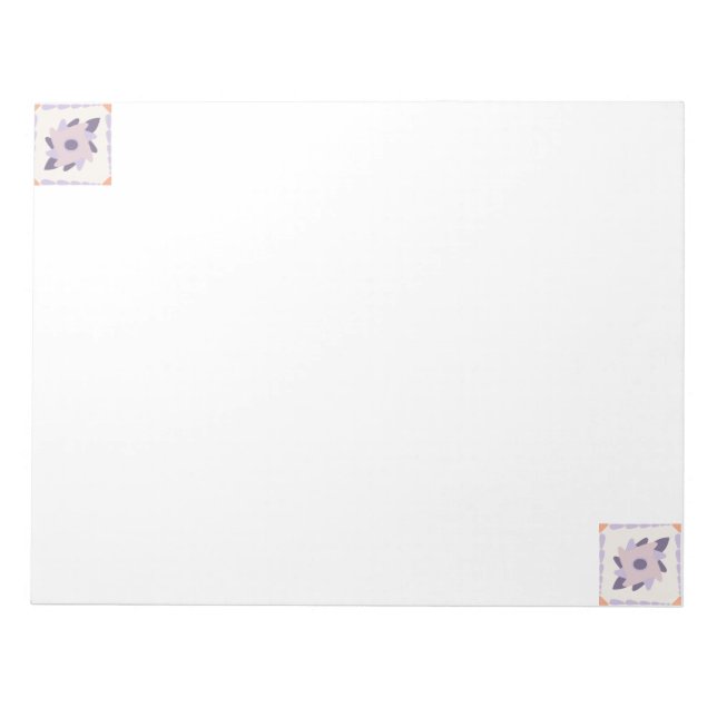 Purple Pastel Decorative Tile Pattern Notepad (Front)