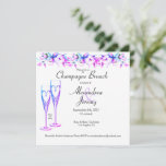 Purple Pastel Floral Champagne Brunch Wedding Invitation<br><div class="desc">Invite your friends and family to celebrate your special day with this Purple Pastel Floral Champagne Brunch Wedding Invitation! Lovely flowers stunning calligraphy,  and heart champagne flutes that make that lasting impression! Exclusive from Hearts and Love!</div>