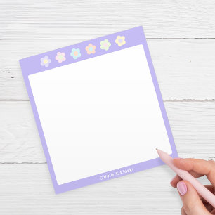 Purple Pastel Flower Personalized Notepad