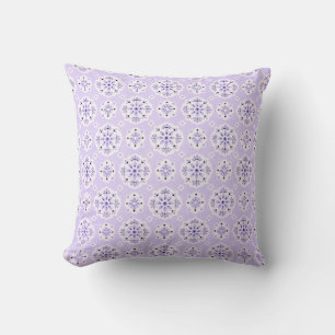 Purple Pastel Pattern Pretty Vintage Throw Pillow