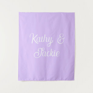 Purple pastel retro couple wedding name stylish na tapestry