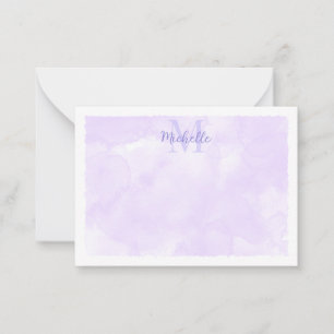Purple Pastel Watercolor All Occasion Monogram Card