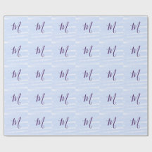 Purple pastel watercolor monogram name letterretro