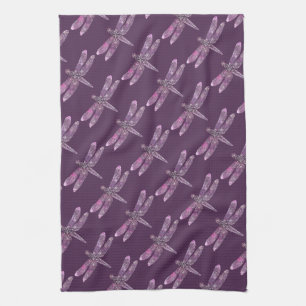 Purple Patina: Dragonflies Kitchen Towel