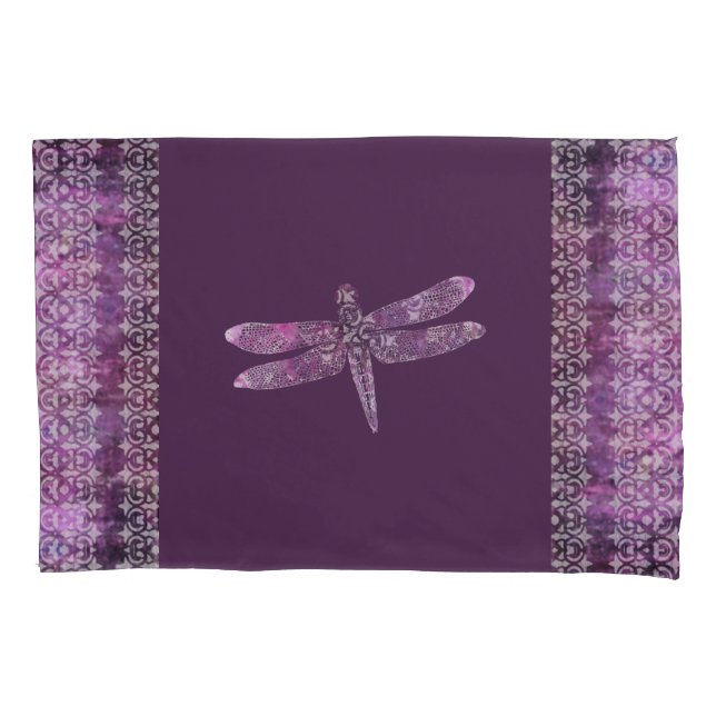 Purple Patina: Dragonfly Filigree Pillowcase (Front)