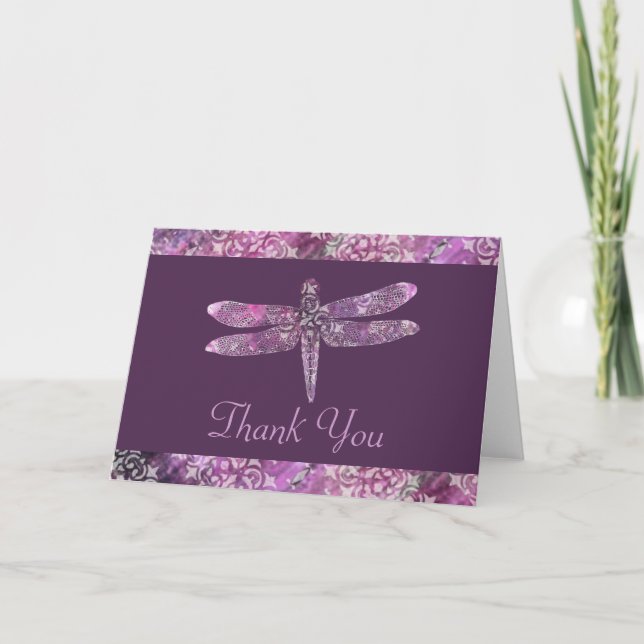 Purple Patina: Dragonfly Thank You Card (Front)
