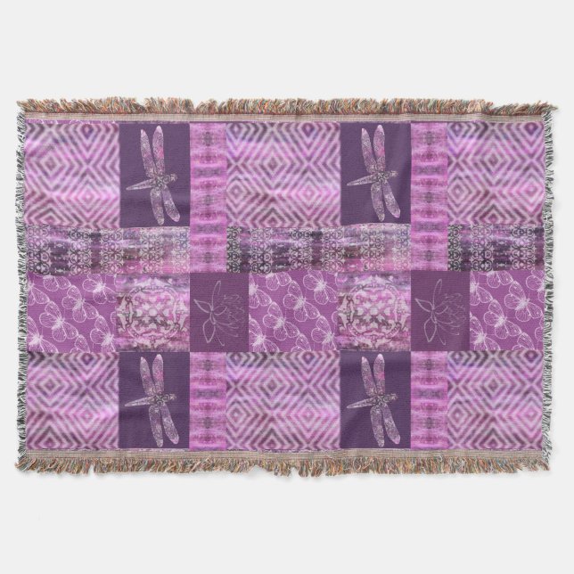 Purple Patina: Mosaic Throw Blanket (Front)