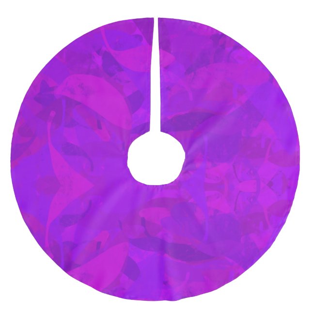 Purple Pattern Brushed Polyester Tree Skirt (Front)