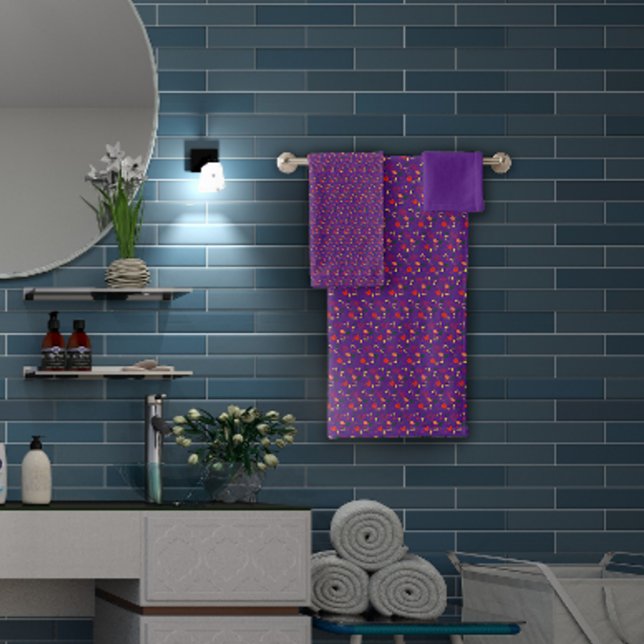 Purple Pattern  mini wildflower  Bath Towel Set (Creator Uploaded)