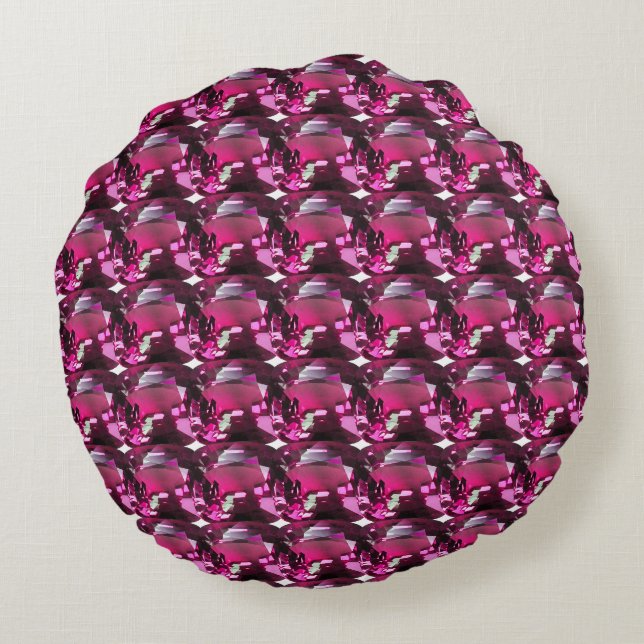 Purple Pattern Round Pillow (Back)