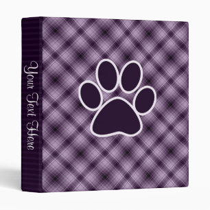Purple Paw Print Binder