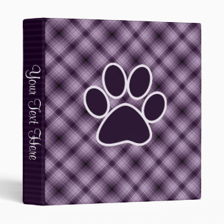 Purple Paw Print Binder