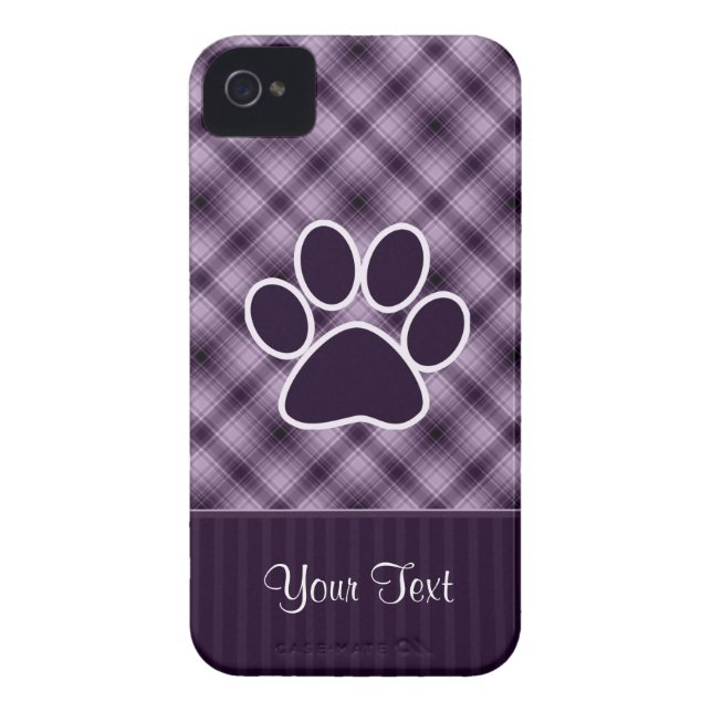Purple Paw Print Case-Mate iPhone Case (Back)