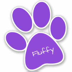Purple Paw Print Custom-Cut Vinyl Sticker