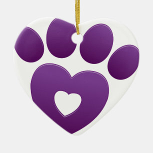Purple Paw Print Ornament