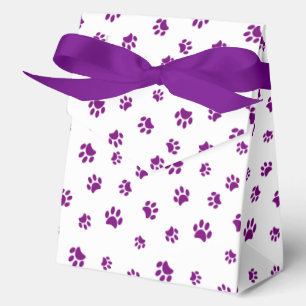 Purple Paw Prints Pattern Favor Box