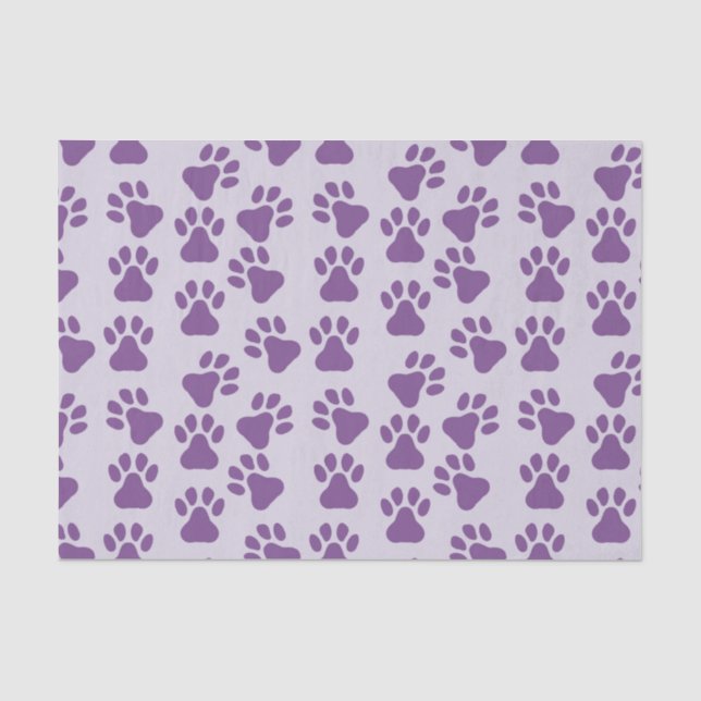 Purple Pawprints  Tissue Paper (Front)