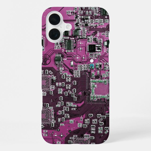 Purple PCB Circuit Board Design for IT Pros iPhone Case (Back)
