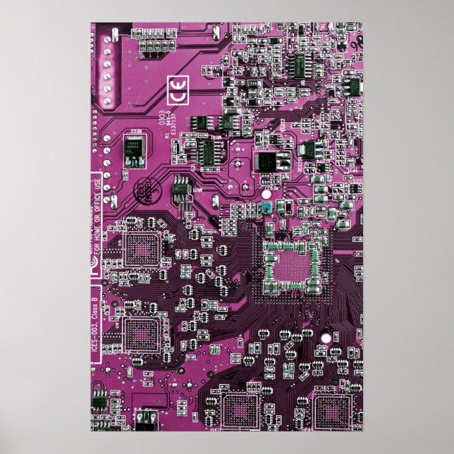Purple PCB Circuit Board Design for IT Pros Poster (Front)