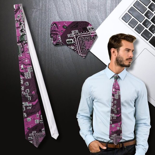 Purple PCB Circuit Board Design for IT Pros Tie (Creator Uploaded)