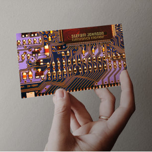 Purple PCB Printed Circuit, Technology Engineering Business Card