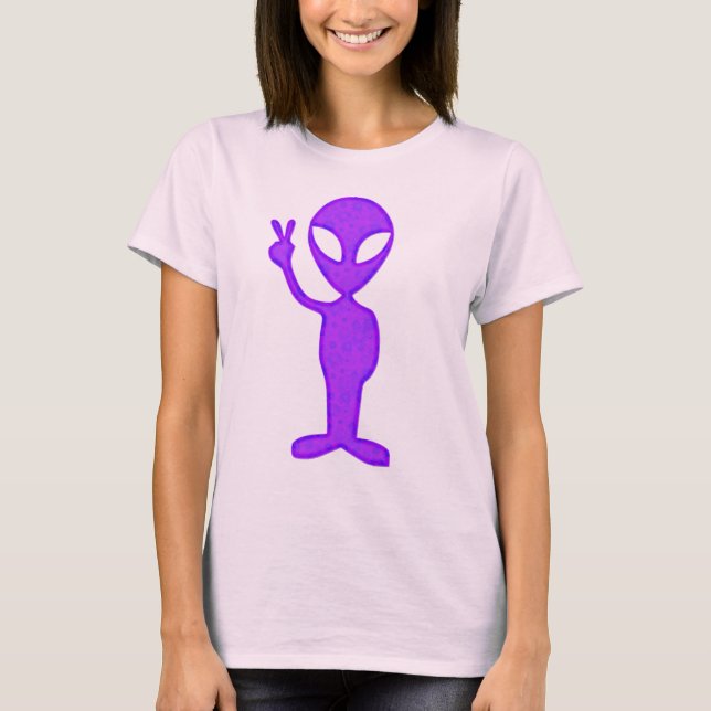 Purple Peace Alien T-Shirt (Front)