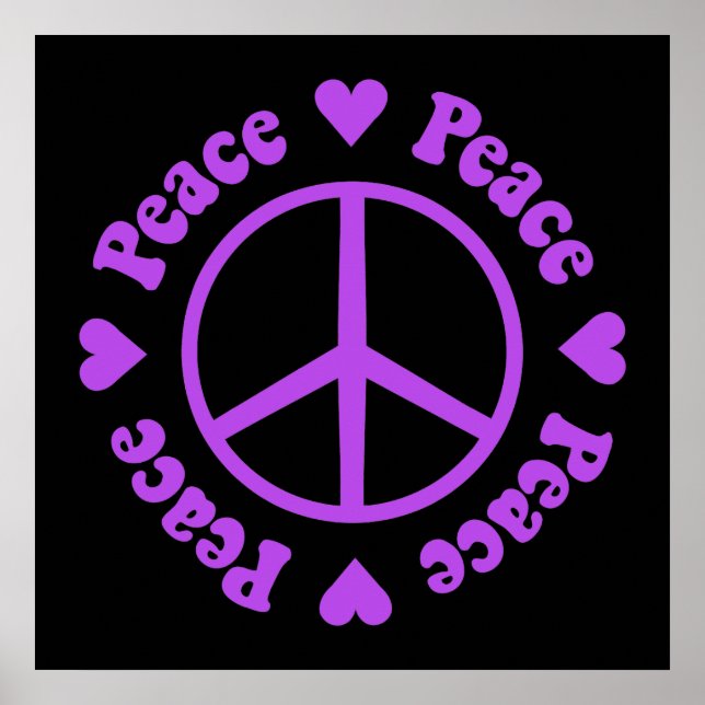Purple Peace & Love Poster (Front)