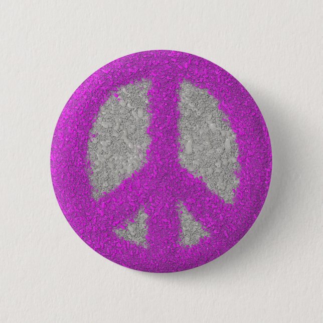 Purple Peace Sign 2 Inch Round Button (Front)