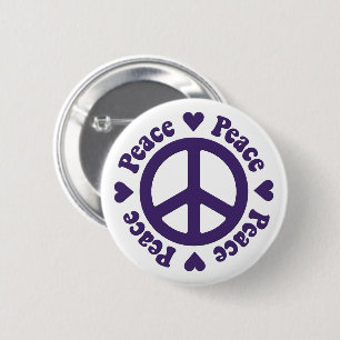 Purple Peace Sign Button