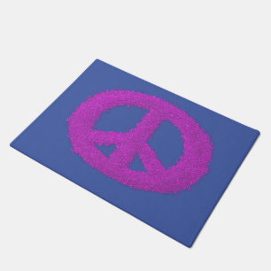 Purple Peace Sign  Doormat
