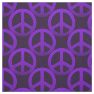 Purple Peace Sign Fabric
