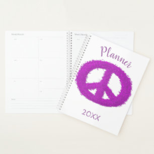 Purple Peace Sign Planner