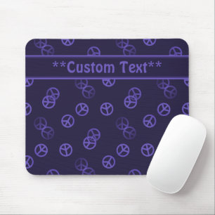 Purple Peace Sign w/ Custom Text Mouse Pad