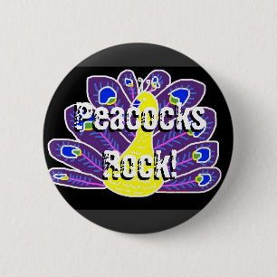 Purple Peacock 2 Inch Round Button