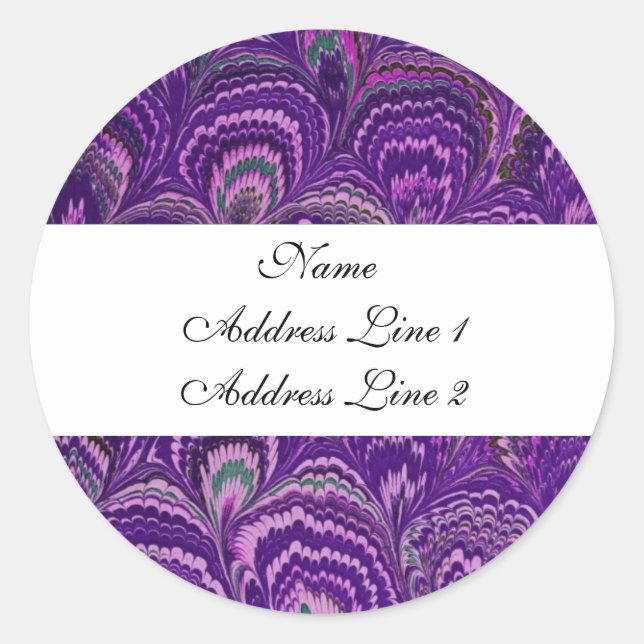 Purple Peacock Address Labels (Front)