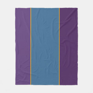 Purple & Peacock Blue Field Accent Pillow Fleece Blanket