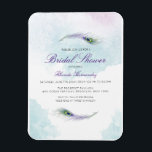 Purple Peacock Bridal Shower Invitation Magnet<br><div class="desc">Purple Peacock Bridal Shower Magnet Invitations. A simple and fun bridal shower invitation created with beautiful purple and teal peacock feathers with a watercolor texture. Customize this bridal shower with your information and any custom message you would like to include.</div>