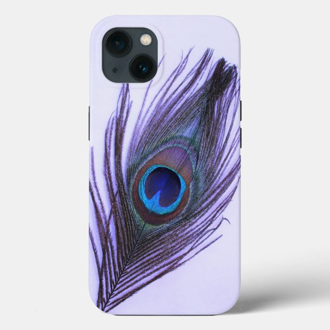 Purple Peacock Feather on Purple Case-Mate iPhone Case (Back)