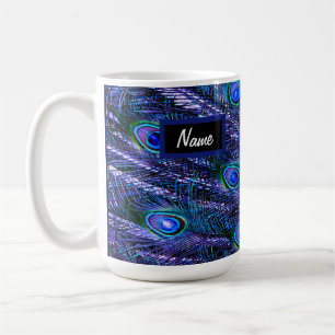 Purple Peacock Feathers Coffee Mug