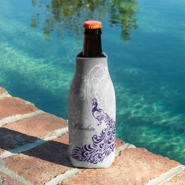 Purple Peacock Glacière de bouteille personnalisée (Piscine in situ)