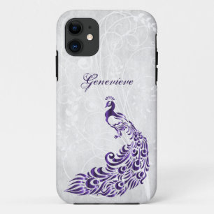 Purple Peacock Personalized Case-Mate iPhone Case