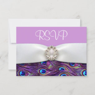 Purple Peacock Wedding RSVP Response Cards