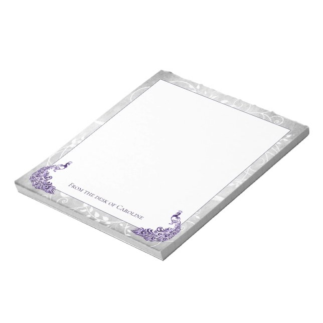 Purple Peacocks Notepad (Rotated)