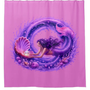 Purple Pearl Seeker Mermaid Fantasy Wave Art