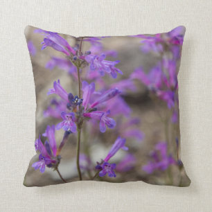 Purple Penstemon Flowers Pillow