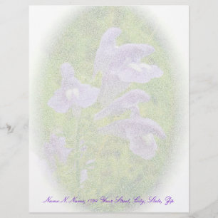 Purple Penstemon Letterhead Stationery