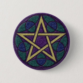 Purple Pentacle Triquetra 2 Inch Round Button