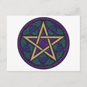 Purple Pentacle Triquetra Postcard