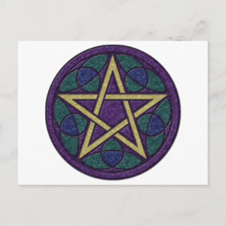 Purple Pentacle Triquetra Postcard